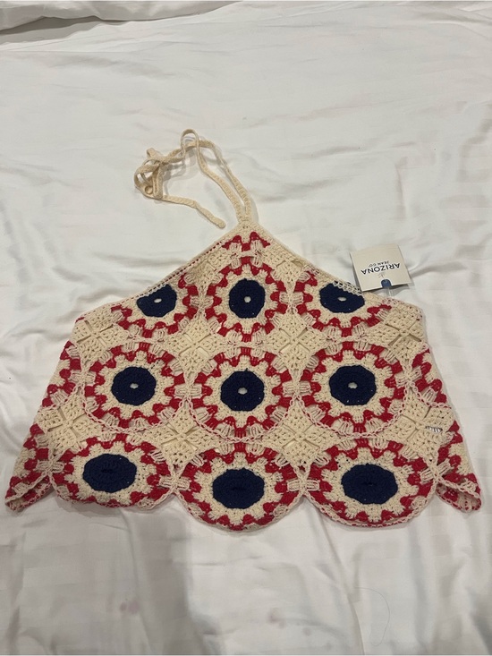 Arizona Jean Company Tops - Arizona Jean Company Crochet Halter Crop Top in Cream, Navy, Red
